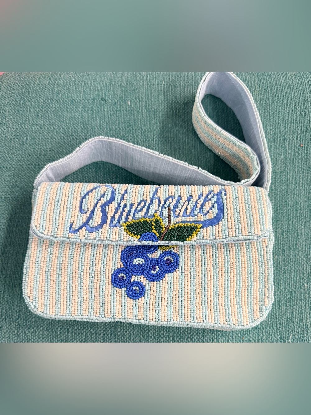 VIRAL BEADED BLUEBERRY SHOULDER BAG